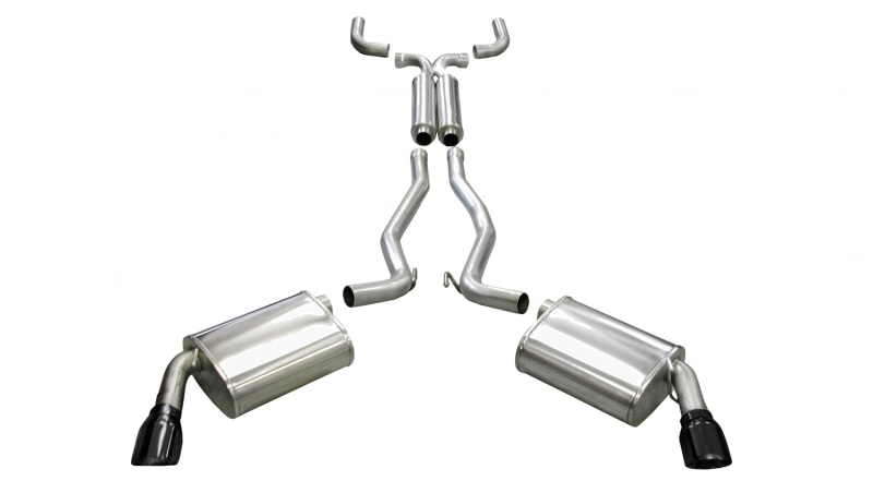 Corsa 2010-2015 Chevrolet Camaro Coupe SS 6.2L V8 Auto Black Sport Cat-Back + XO Exhaust - 14952BLK