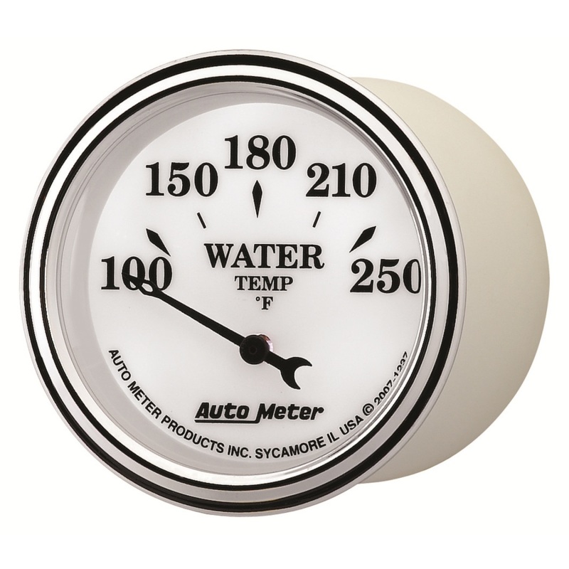 AutoMeter Gauge Water Temp 2-1/16in. 250 Deg. F Elec Old Tyme White II - 1237