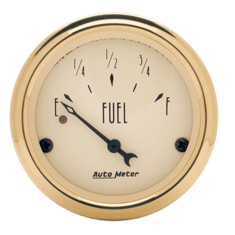 AutoMeter Gauge Fuel Level 2-1/16in. 240 Ohm(e) to 33 Ohm(f) Elec Golden Oldies - 1506