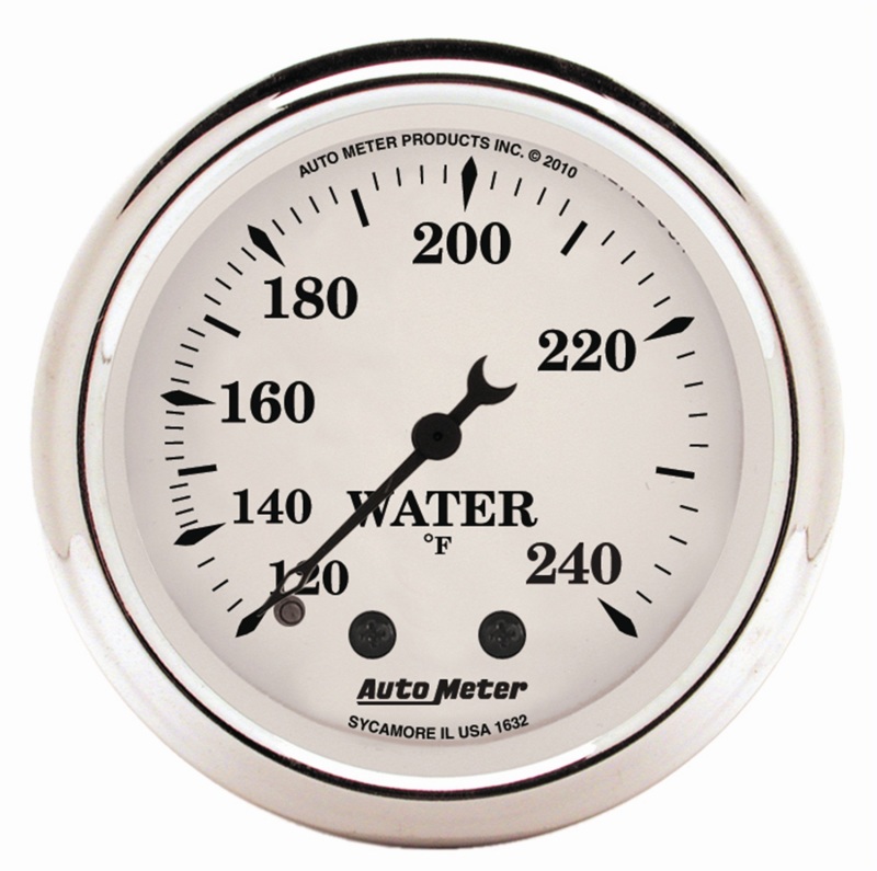 AutoMeter Gauge Water Temp 2-1/16in. 120-240 Deg. F Mech Old Tyme White - 1632