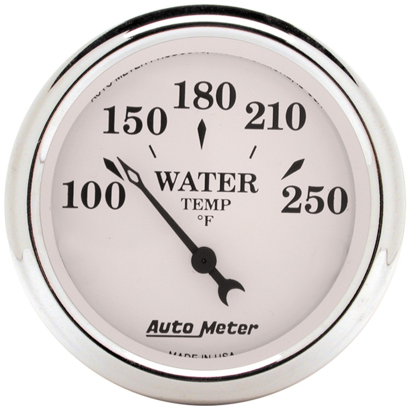 AutoMeter Gauge Water Temp 2-1/16in. 250 Deg. F Elec Old Tyme White - 1638
