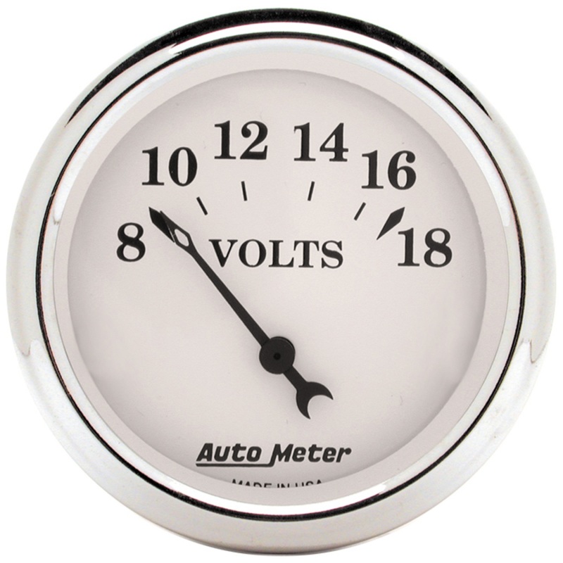 AutoMeter Gauge Voltmeter 2-1/16in. 18V Elec Old Tyme White - 1692