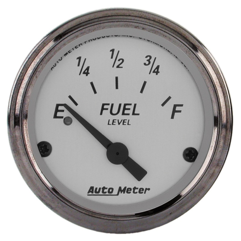 AutoMeter Gauge Fuel Level 2-1/16in. 240 Ohm(e) to 33 Ohm(f) Elec American Platinum - 1906