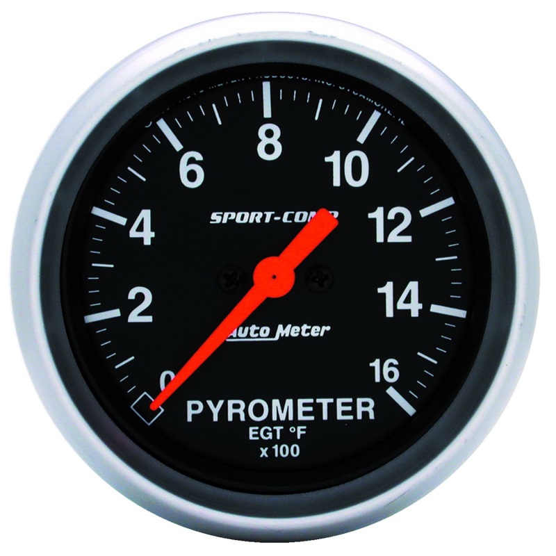 AutoMeter Gauge Pyrometer (Egt) 2-5/8in. 1600 Deg. F Digital Stepper Motor Sport-Comp - 3544
