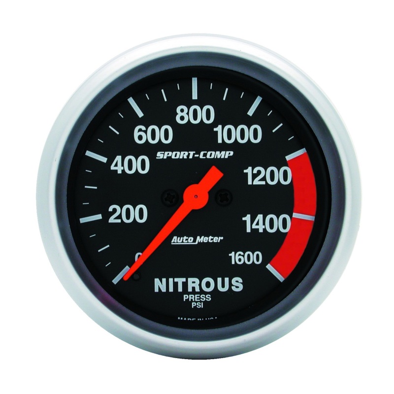 AutoMeter Gauge Nitrous Press 2-5/8in. 1600PSI Digital Stepper Motor Sport-Comp - 3574
