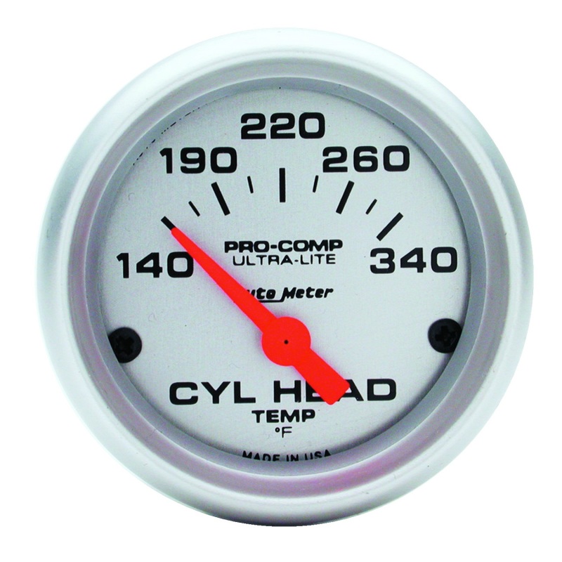 AutoMeter Gauge Cylinder Head Temp 2-1/16in. 140-340 Deg. F Electric Ultra-Lite - 4336