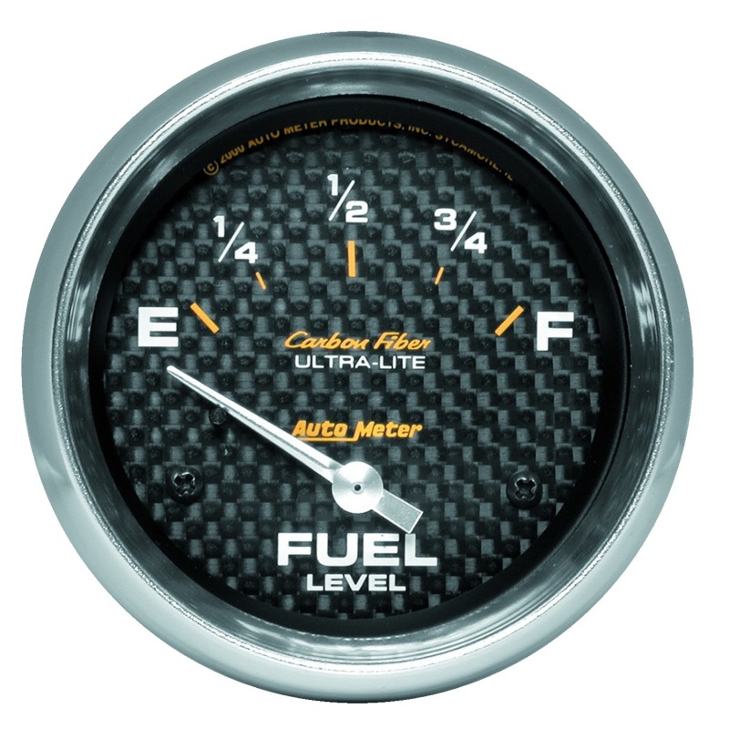 AutoMeter Gauge Fuel Level 2-5/8in. 240 Ohm(e) to 33 Ohm(f) Elec Carbon Fiber - 4816