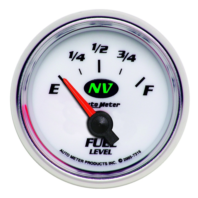 AutoMeter Gauge Fuel Level 2-1/16in. 240 Ohm(e) to 33 Ohm(f) Elec NV - 7316