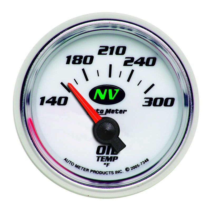 AutoMeter Gauge Oil Temp 2-1/16in. 140-300 Deg. F Electric NV - 7348