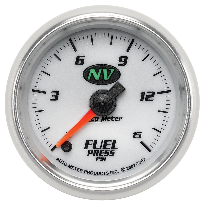 AutoMeter Gauge Fuel Pressure 2-1/16in. 15PSI Digital Stepper Motor NV - 7362
