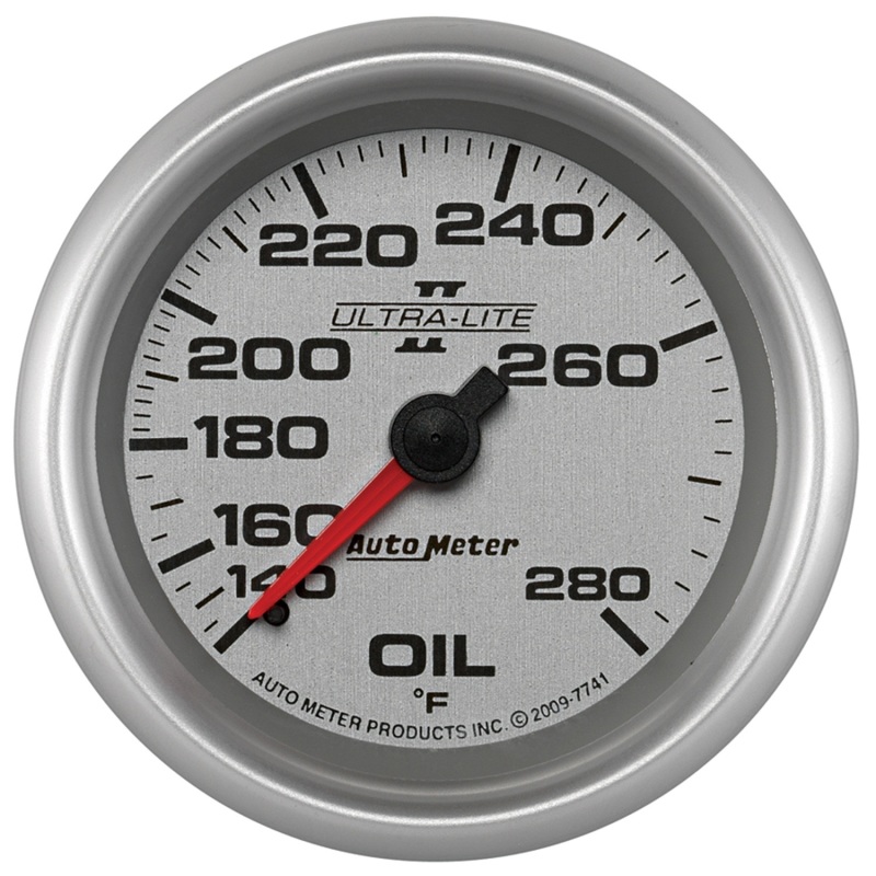 AutoMeter Gauge Oil Temp 2-5/8in. 140-280 Deg. F Mechanical Ultra-Lite II - 7741