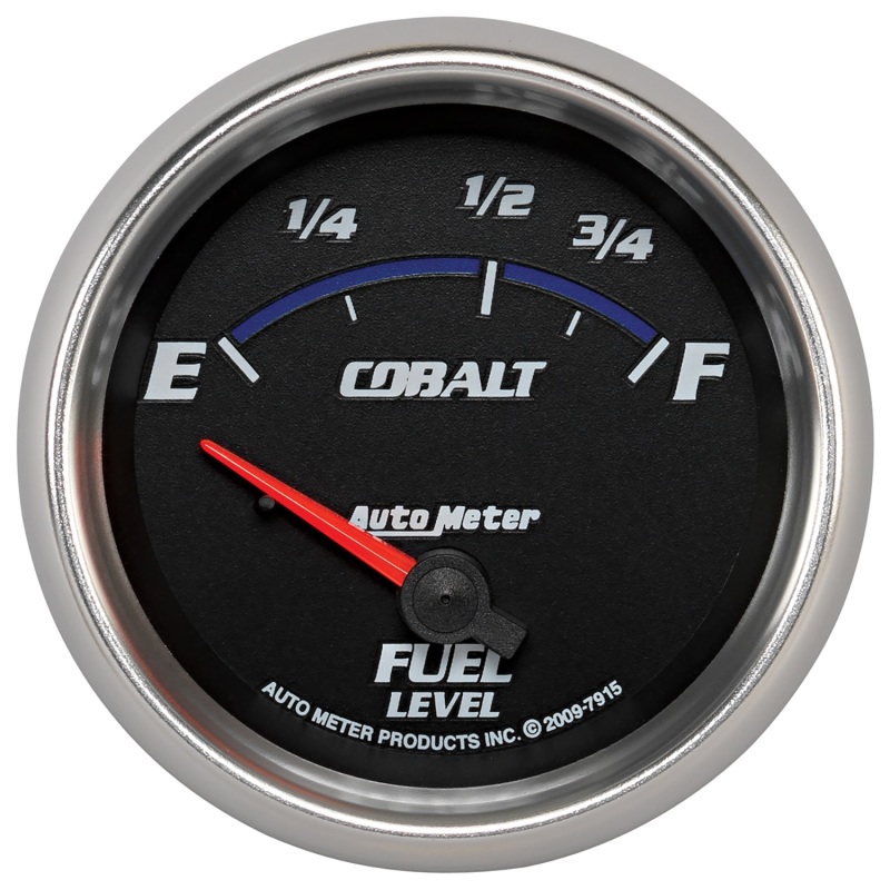 AutoMeter Gauge Fuel Level 2-5/8in. 73 Ohm(e) to 10 Ohm(f) Elec Cobalt - 7915