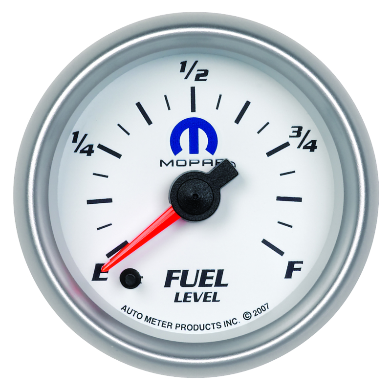 AutoMeter Gauge Fuel Level 2-1/16in. 0-280 Ohm Programmable White Mopar - 880027