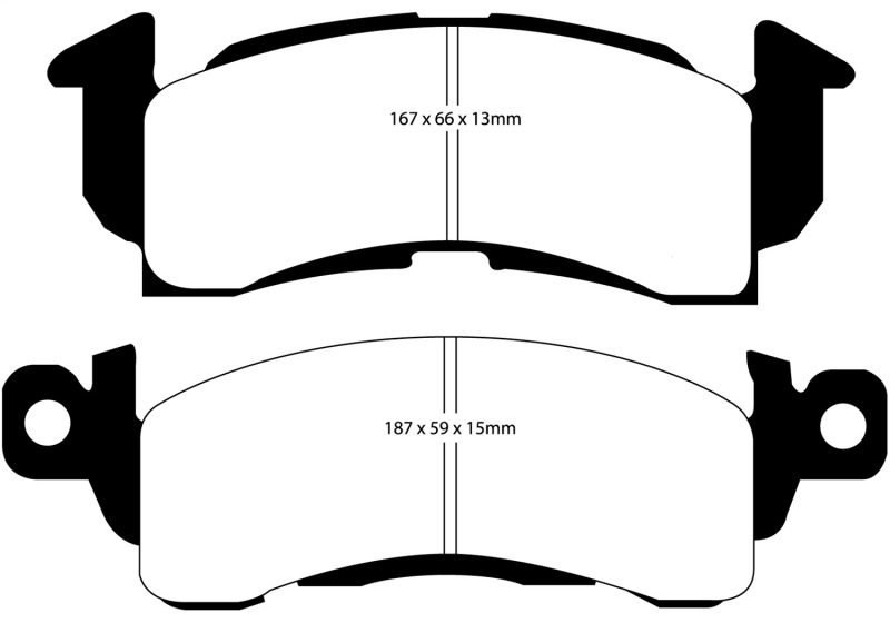 EBC 73-74 Buick Apollo 4.1 Yellowstuff Front Brake Pads - DP41145R