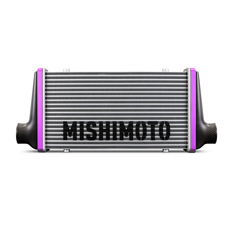 Mishimoto Universal Carbon Fiber Intercooler - Matte Tanks - 600mm Silver Core - C-Flow - P V-Band - MMINT-UCF-M6S-C-P