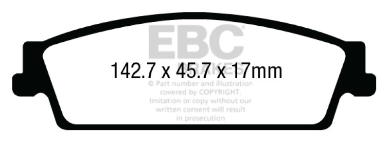 EBC 15+ Cadillac Escalade 6.2 2WD Ultimax2 Rear Brake Pads - UD1707