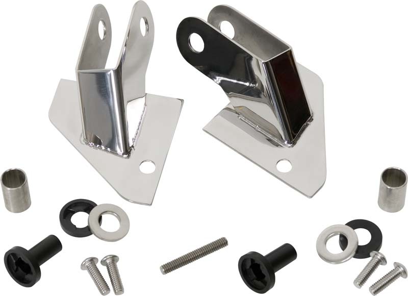 Kentrol 87-95 Jeep Wrangler YJ Mirror Relocation Bracket Pair - Polished Silver - 30533