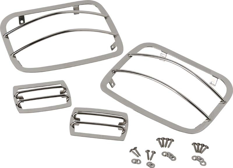 Kentrol 87-95 Jeep Wrangler YJ Light Guard Set 4 Pieces - Polished Silver - 30558