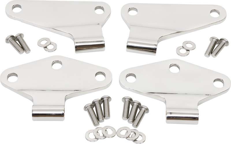 Kentrol 07-18 Jeep Wrangler JK Body Door Hinge Set 4 Pieces 2 Door - Polished Silver - 30580