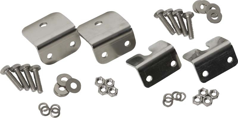 Kentrol 72-86 Jeep CJ Strut Rod Mounting Brackets 4 Pieces Fiberglass - Polished Silver - 30667