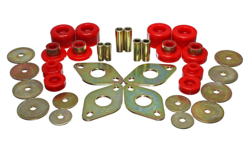 Energy Suspension 01-04 Toyota Pickup 2WD/4WD (Exc T-100/Tundra) Red Body Cab Mount Set - 8.4107R
