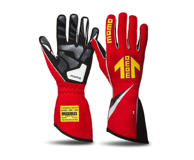 Momo Corsa R Gloves Size 11 (FIA 8856-2000)-Red - GUCORSARED11