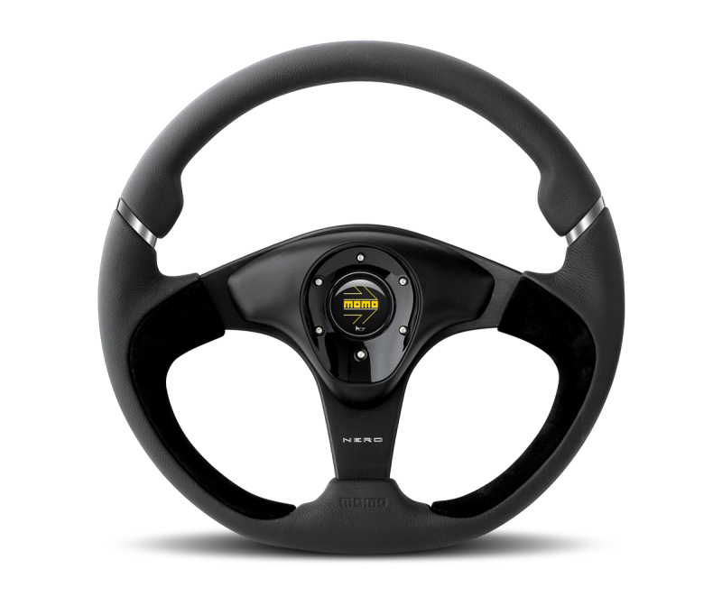 Momo Nero Steering Wheel 350 mm - Black Leather/Suede/Black Spokes - NER35BK0B