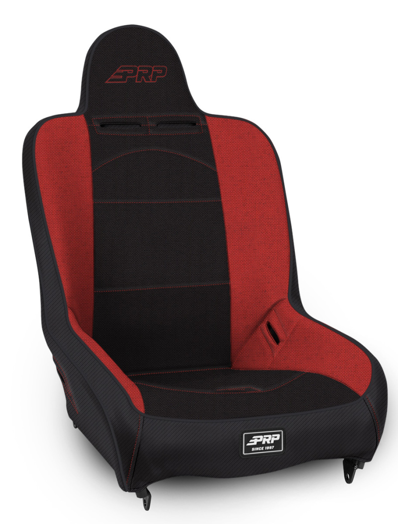 PRP Premier High Back Suspension Seat (Two Neck Slots) - Black/Red - A100110-72