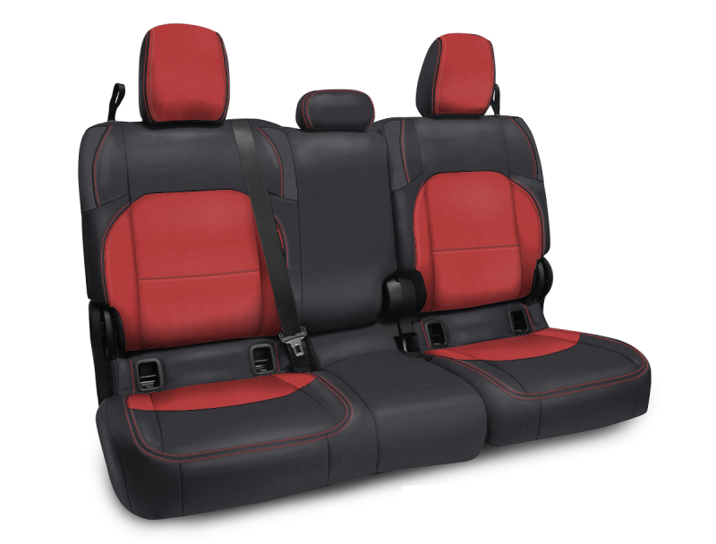 PRP 2020+ Jeep Gladiator JT Rear Bench Cover with Cloth Interior - Black/Red - B055-05