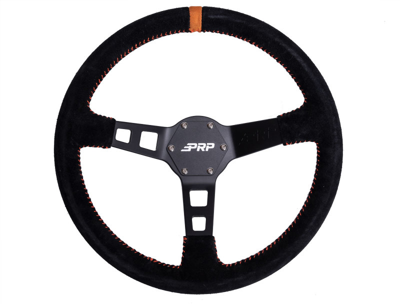 PRP Deep Dish Suede Steering Wheel- Orange - G124