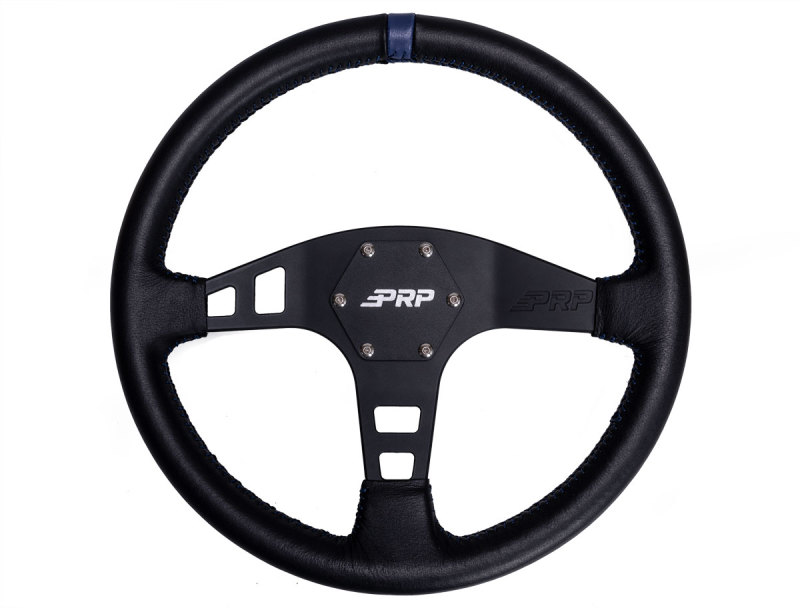 PRP Flat Leather Steering Wheel- Blue - G211