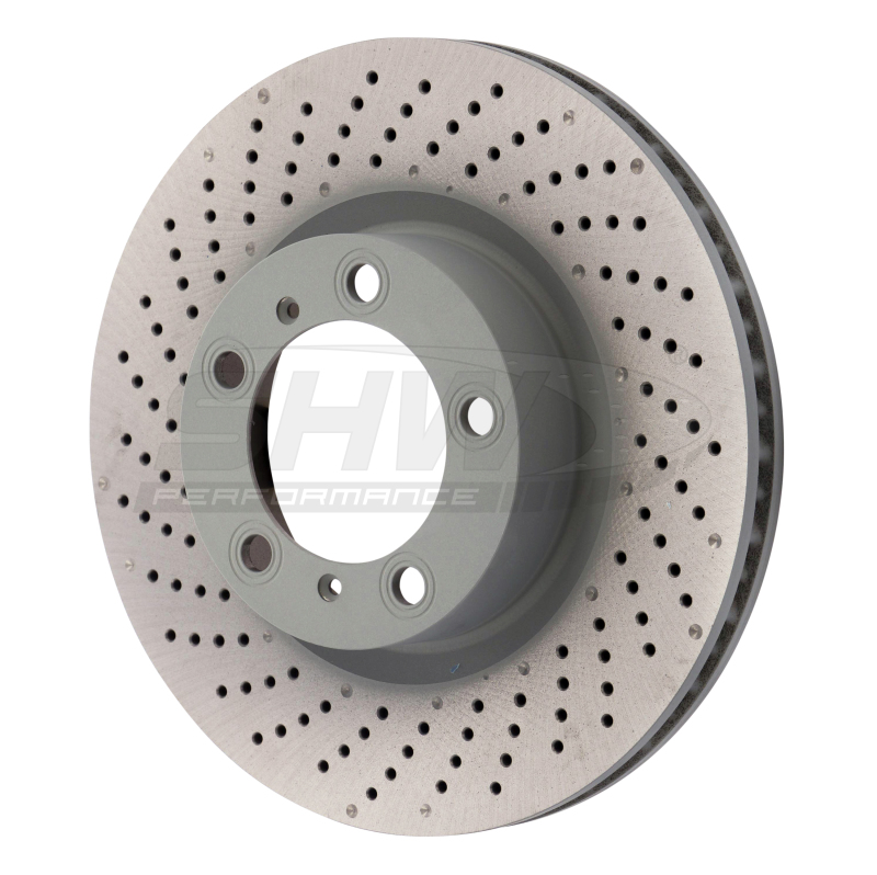 SHW 09-16 Porsche 911 Carrera w/o Ceramic Brake Left Front Drill-Dimp MB Brake Rotor (99735140101) - PFL39971