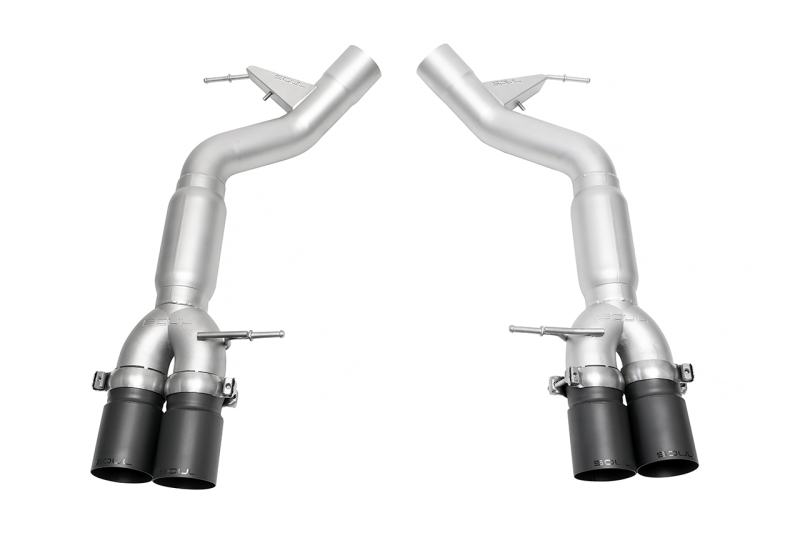 SOUL 12-18 BMW F06 / F12 / F13 M6 Resonated Muffler Bypass Exhaust - 3.5in Strght Cut Satin Blk Tips - BMW.M6.MB.SWTB