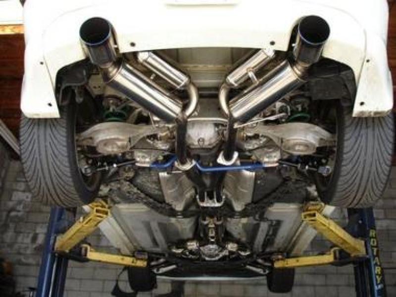 HKS 03-07 G35 Dual Hi-Power Ti Tip Catback Exhaust (SUS304 NO COATING) - 32009-BN002