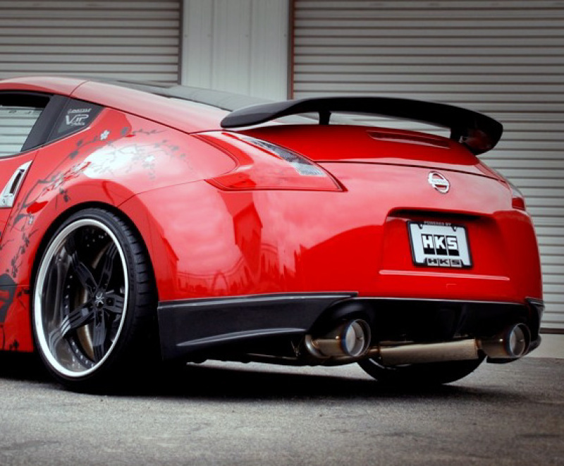 HKS 09+ 370z Dual Hi-Power Titanium Tip Catback Exhaust (requires removal of emissions canister shie - 32009-BN004