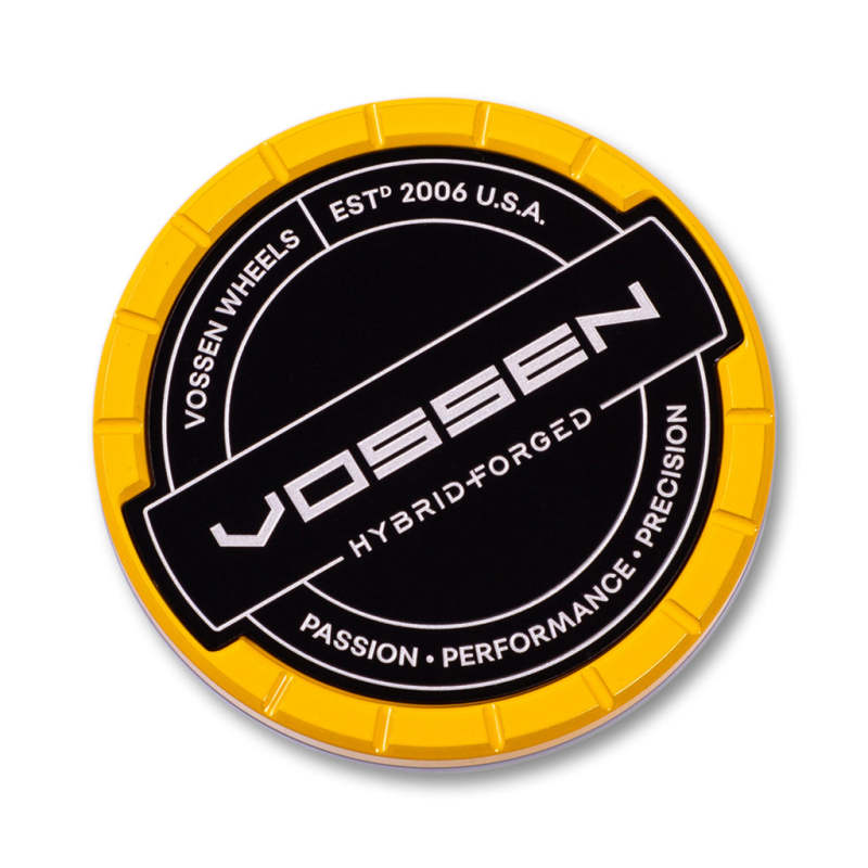 Vossen Billet Sport Cap - Large - Hybrid Forged - Yellow - CAP-BSC-LG-HF-YL