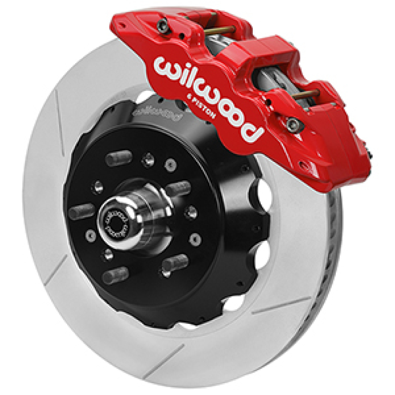 Wilwood Forged 6 Piston Red Superlite Caliper, GT 72 Vane Vented Spec37 Slotted Rotor - 14.00x1.25 - 140-17149-R