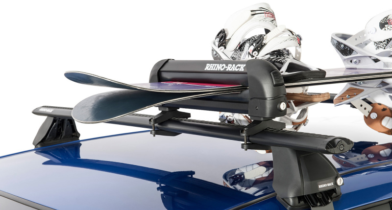 Rhino-Rack Universal Ski/Snowboard Carrier - Fits 3 Pairs of Skis or 2 Snowboards - Black - 573