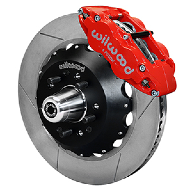 Wilwood 55-57 Chevy Bel Air Superlite 6R Kit, 5 x 4.50in/4.75in Hub - 14.00in Slotted Rotor - Red - 140-16909-R