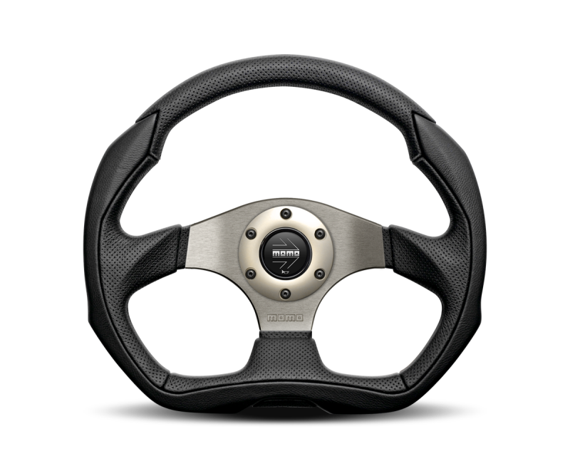 Momo Eagle Steering Wheel 350 mm - Black Leather/Anth Spokes - EAG35BK0S