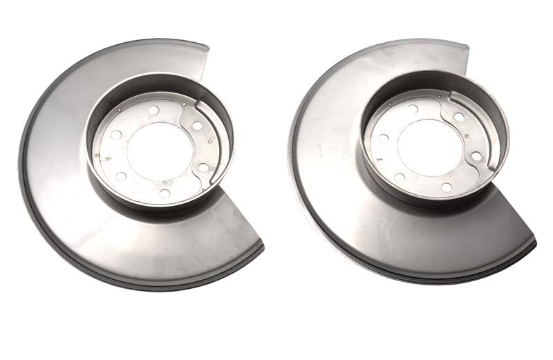 Kentrol 78-86 Jeep CJ Disc Brake Dust Cover Pair - Polished Silver - 30502