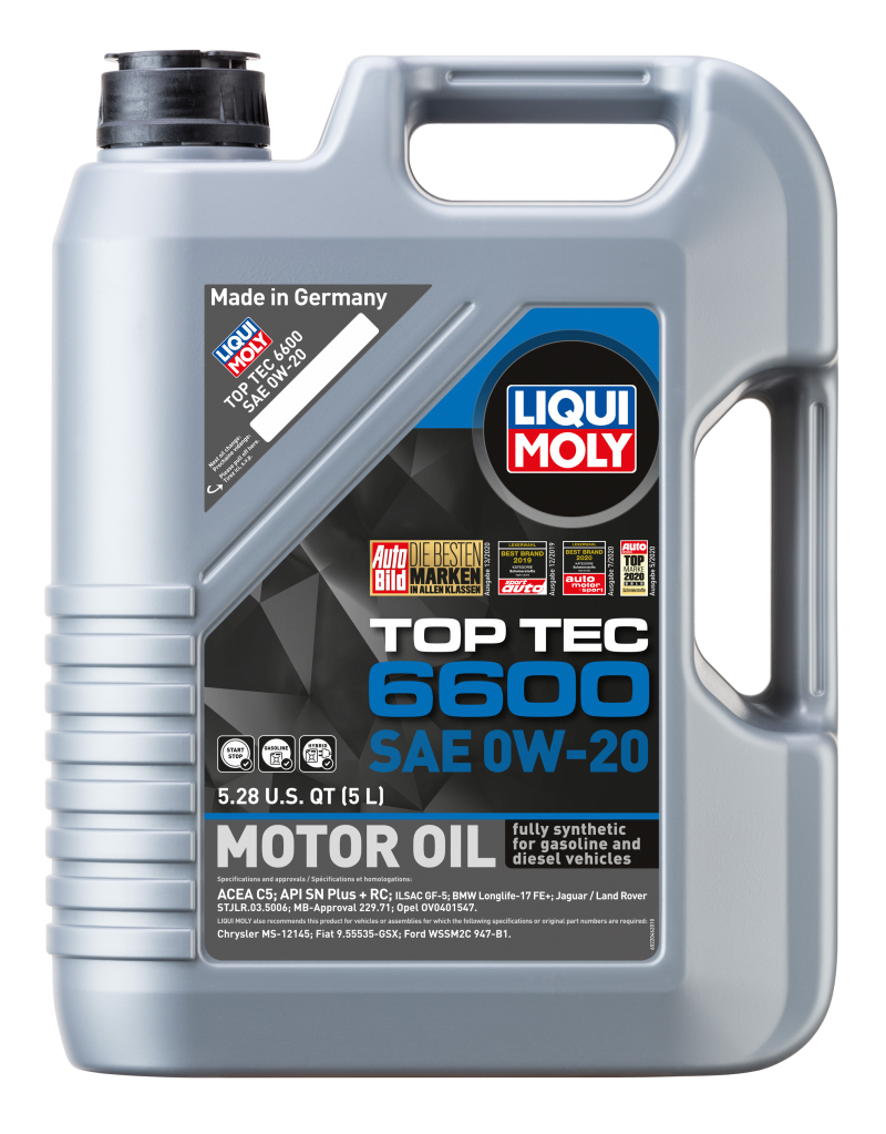 LIQUI MOLY 5L Top Tec 6600 Motor Oil SAE 0W20 - 22046