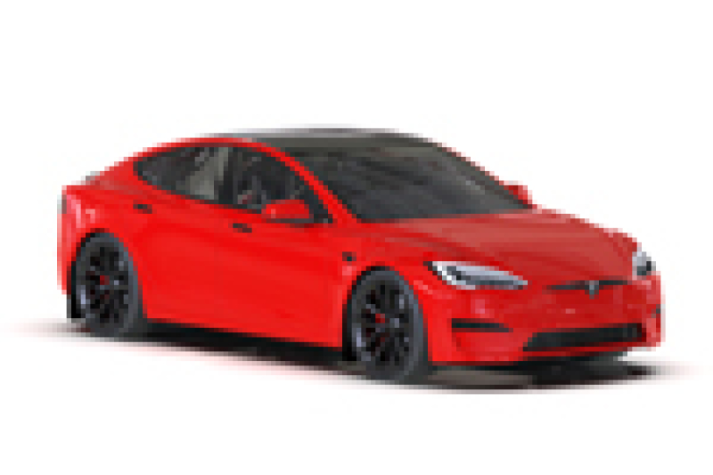 Rally Armor 21-23 Tesla Model S / S Plaid Black UR Mud Flap w/ Red Logo - MF101-UR-BLK-RD