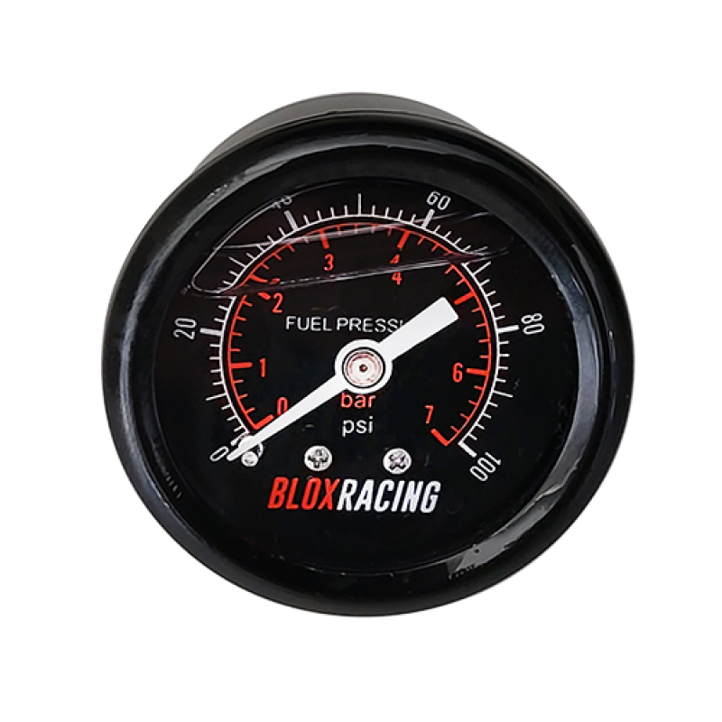 BLOX Racing Liquid-Filled Fuel Pressure Gauge 0-100psi (Black Face) - BXGA-00125-BK