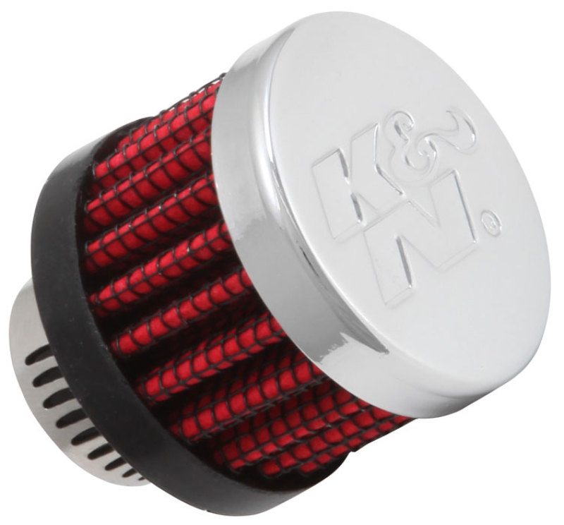 K&N Rubber Base Crankcase Vent Filter - 0.55in Flange ID 1.375in OD 1.125in Height - 62-2480