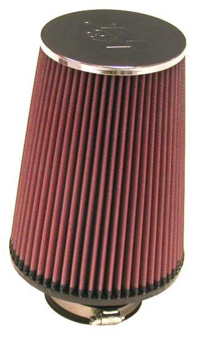 K&N Universal ChromeRound Tapered Air Filter 3in Flange ID / 6in Base OD / 4.5in Top OD / 8in Height - RC-5106