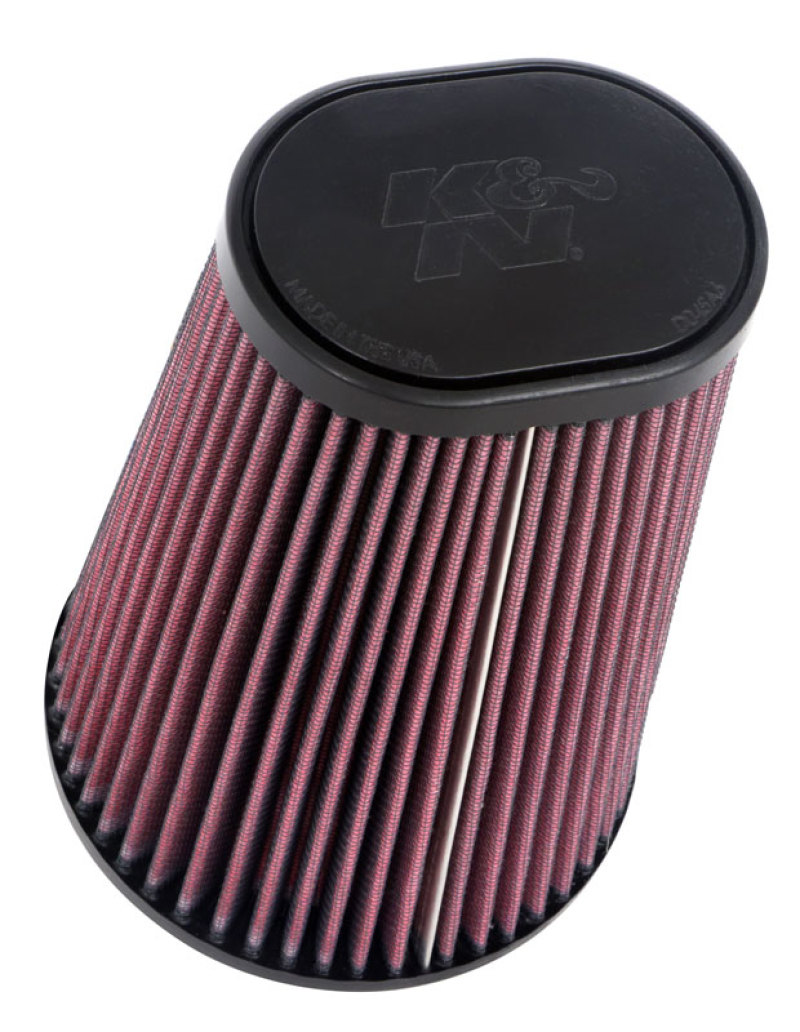 K&N Universal Round Clamp-On Air Filter 4-1/2in FLG, 5-7/8in B, 3-1/4in X 4-1/2in T, 8in H - RU-1021