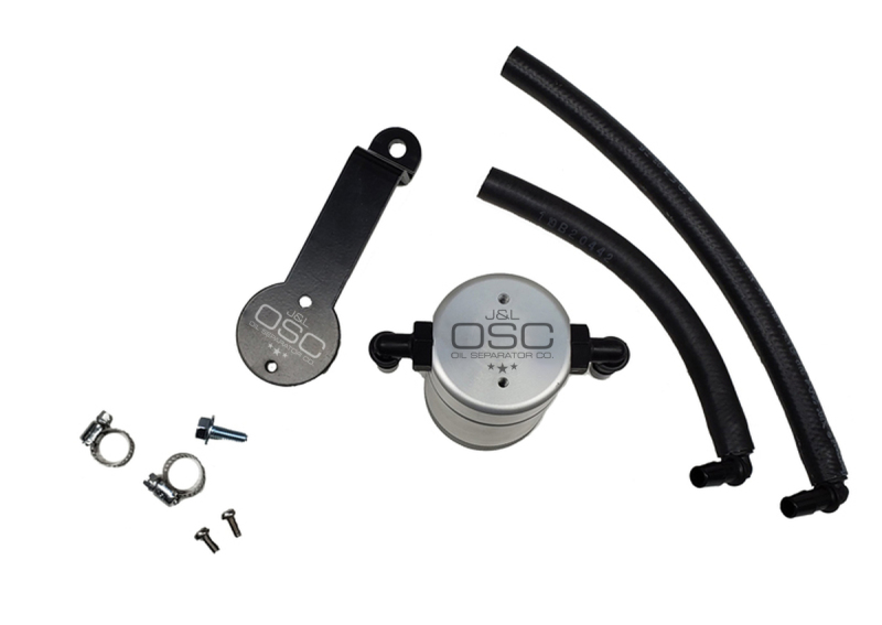 J&amp;L 16-23 Toyota Tacoma 3.5L Driver Side Oil Separator 3.0 - Clear Anodized - 3104D-C