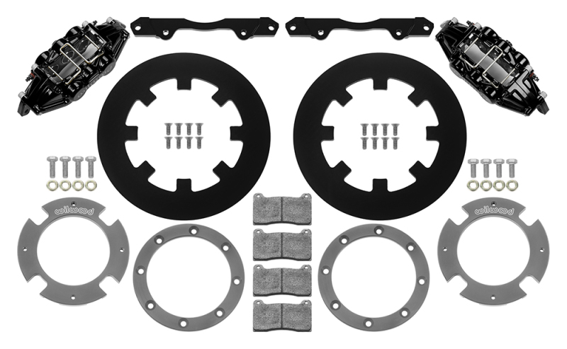 Wilwood 17-21 Can-Am X3RS Black 6-Piston Front Kit 11.25in - Undrilled Rotors - 140-16628