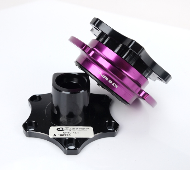 NRG Quick Release SFI SPEC 42.1 - Shiny Black Body / Shiny Purple Ring - SRK-R200BK-PP